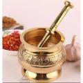 Brass Copper Morten Pestle Pedestal Bowl gift Kitchen Garlic Pugging Pot Herb Mills Mincers Best for gift and decoration purpose. 