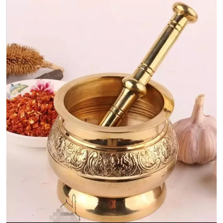 Brass%20Copper%20Morten%20Pestle%20Pedestal%20Bowl%20gift%20Kitchen%20Garlic%20Pugging%20Pot%20Herb%20Mills%20Mincers%20Best%20for%20gift%20and%20decoration%20purpose%20-%20Image%202