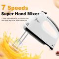 Scarlett Hand Mixer - 7 Speed Egg Beater with Chrome Beater + Dough Hook (White, 260W). 