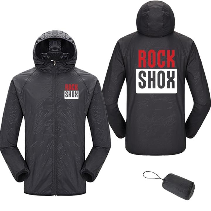 Rock Shox Women Men Thin Waterproof jacket Sun Protection jacket Moutain MTB Biker Bicycler Casual Windbreaker Hooded Jacket
