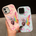 UCUC for Samsung A05S Back Cover Rainbow Butterfly Luxury Plating Lens Soft Candy Phone Case. 