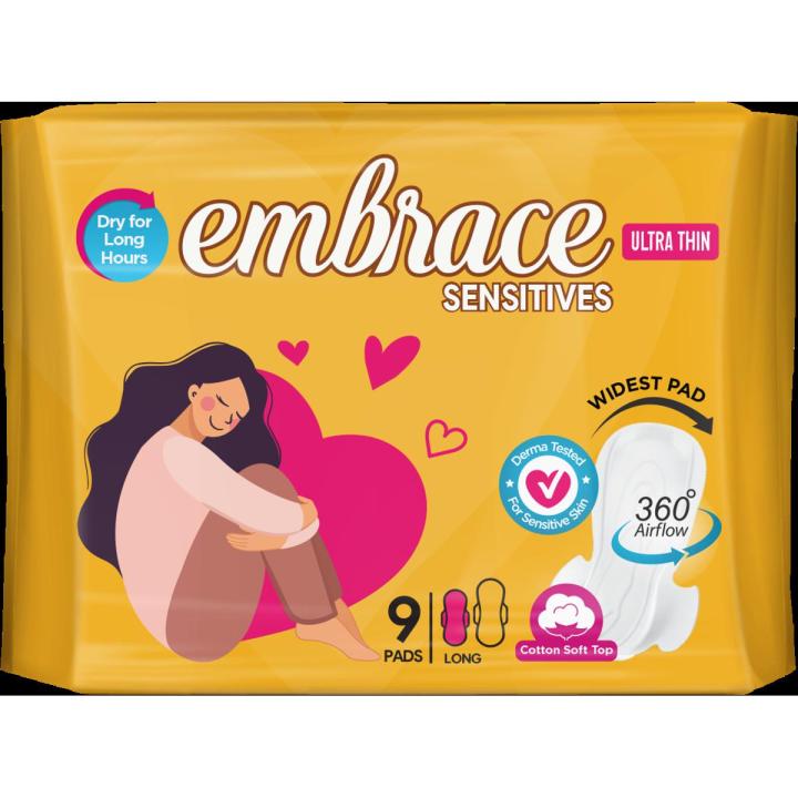 Embrace%20Sensitives%20Ultra%20Thin%20Sanitary%20Pads%20Long%209%20Pads%20-%20Image%202