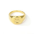 Alphabet A- Z Letter Ring 18k Gold Chunky Name Irregular Gold Ring Adjustable Initial Ring. 
