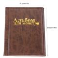 250 Pockets 10 Pages World Coin Storage Folder Album Money Collecting Holder Book Brown. 
