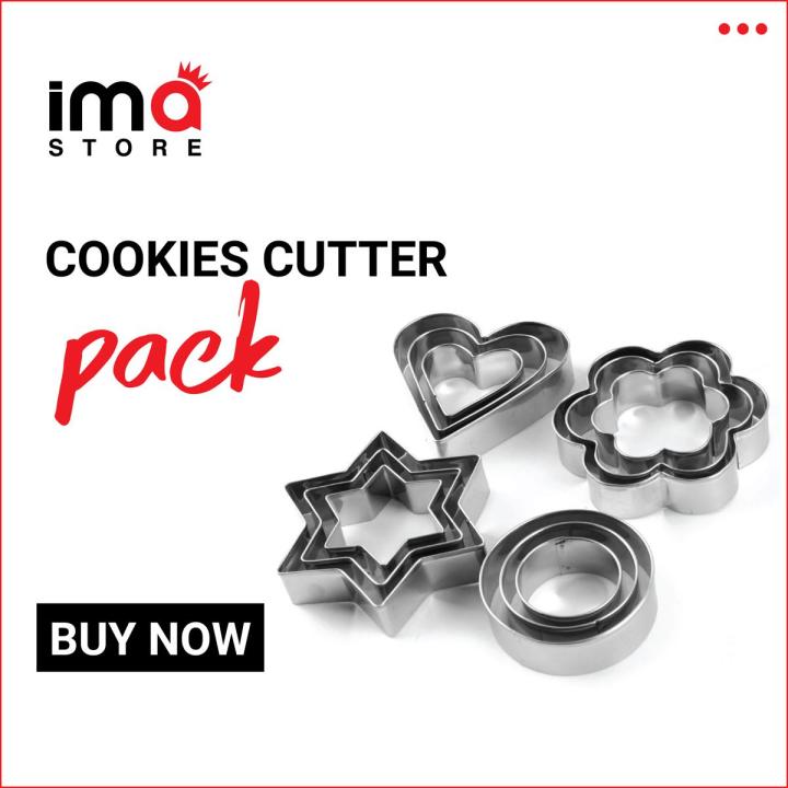 Pack Of 12 Stainless Steel Cookie Cutter | Cookie Maker | Cookie Shaper For Kitchen
