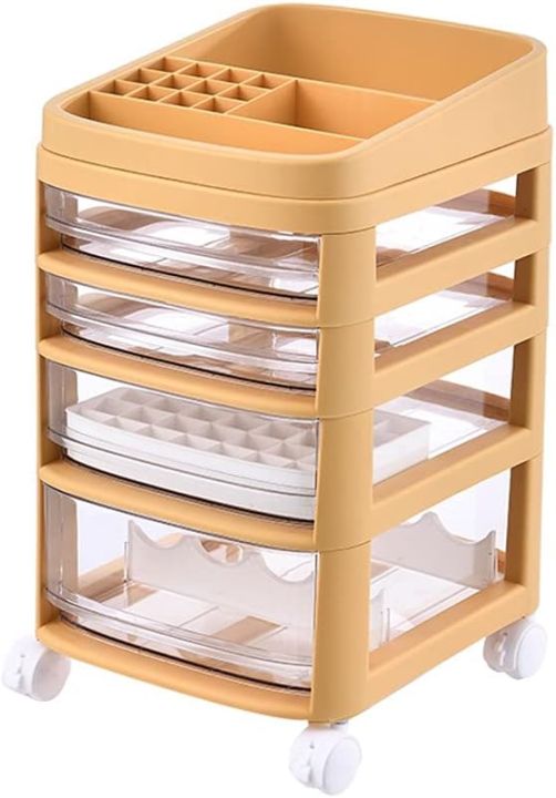 Storage Cabinet Drawer Type Floor Multi-layer Shelf Storage Cabinet Desktop Storage Box  (4 layers)