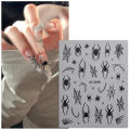 1Pcs Halloween Nail Art Stickers Heart Spider Webs Designs Bat Moon Star Sliders NOVO. 