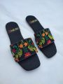 Handmade Embroidered Slides - Trendy and Comfortable for Women and Girls. 