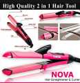 Nova Professional 2 In 1 Hair Straightener & Curler Women Hair Styler Hair Beauty Set. 
