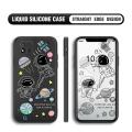 BILI for Realme C20 / Realme C20A / Realme C11 2021 Back Cover Earth Planet Astronauts Multicolor Liquid Silicone Phone Case Soft Square Lens Protection Phone Cases. 