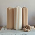 (Pack of 2) Premium Ribbed Scented Peak Pillar Candles | large and small peak pillar candle | pillar candle | candle. 