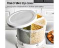 10KG Rotating Rice & Grains Dispenser - 6-Partition Storage Box. 