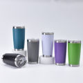 Factory direct supply 20oz car cup spray 304 stainless steel double-layer vacuum insulation cold insulation car ice bomber cup. 