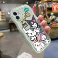 chenyyka For OPPO A16K A16E Case Cartoon Cute Kuromi Pattern Colorful Lovely Cream Wave Border Soft Clear Shockproof Phone Cases Creative Camera Transparent Casing Simple Gentle Protective Cover. 
