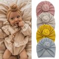 Solid Color Knotted Baby Hat Spring Big Donut Baby Girl Turban Cap Headwraps Newborn Kids Bonnet Beanie Photography Props. 