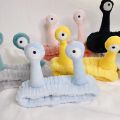 【Happier】 Cartoon Big Eye Snail Headband Cute Elastic Wash Face Makeup Hair Band Soft Warm Coral Fleece Hairbands For Women Girls Turban. 