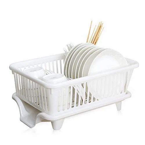 Kitchen Dish Rack | Plates and Utensil Dryer and Organizer | 3 in 1 Set | Premium Quality Plastic