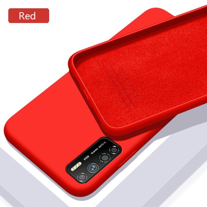 【Sroof】Liquid Silicone Infinix Note 7 Lite Macaron Candy Color TPU Shockproof Soft Phone Case Shell Protector Cover