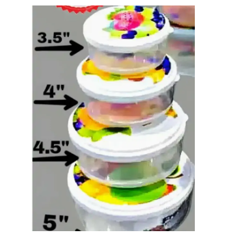 Food Container Bowl Microwave Safe BPA Free Plastic Bowl - 4Pcs Set Storege jar,box,multipurpos bowl fine quality