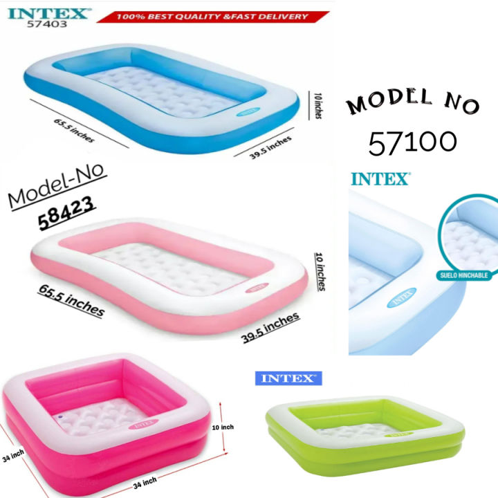 Intex Rectangular Swimming Pool Toddler Kids  Easy To Carry Bath Tub  model no 57403 &  58423 & 57100