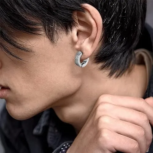 1%20Pair%20(2%20Pcs)%20Stainless%20Steel%20Earrings%20Set%20-%20Unisex%20Clip%20On%20Earrings%20for%20Boys%20Ear%20Tops%20for%20Boys,%20Silver%20Earrings%20and%20Black%20Earrings%20for%20Girls%20and%20Ear%20Rings%20for%20Boys%20Earings,%20Bts%20Jewellery%20-%20Image%209