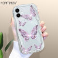 Hontinga for Samsung A06 Back Cover Beautiful Butterfly Phone Case Wavy Curved Edge Soft Silicone Cover. 