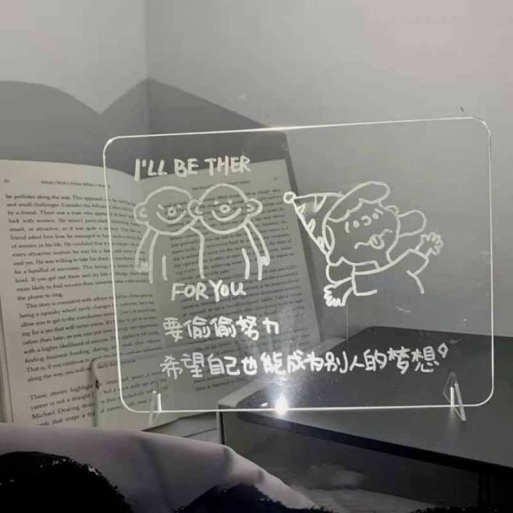 Transparent acrylic note board, small size, portable, simple