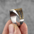 Golden Black Rhinestone Stainless Steel Mens Rings Punk Trnedy for Male Boyfriend Biker Jewelry Creativity Gift Wholesale. 
