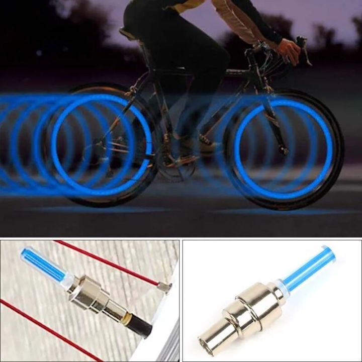 【COD+Ready Stock + FREE Shipping 】1Pcs Neon Bike Spoke Lights Bicycle LED Light Tire Valve Cap Flashlight Wheel Spoke Lightweight Car Motorcycle Accessories