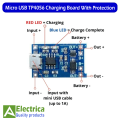 5/10/20/50 pcs of tp4056 5v 1 amp dual protection 5 volt lithium battery charging module-3.7 battery module-micro usb input-tc4056 low voltage battery protection, tp456 with micro usb by Electrica. 