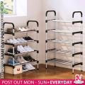 5 Tiers Heavyweight Shoe Rack Organizer Stainless Steel Shoe Stand. 