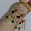 [ New ] High Version Clover Bracelet Female Titanium Steel Light Luxury 18k Niche Design Non-Fading Bracelet Chain. 