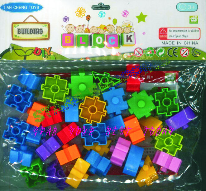 Starter DIY Building Blocks Manual Assemble Jigsaw Puzzle Craft Kids Intelligence and Educational Toys - Letter Threaded / Gear / Beautiful Dudu / Digital Inset / Childlike Heart /BulIet /Block Building