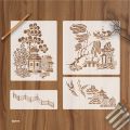 Pack of 4 Blue Willow Stencils Template Wall Scrapbooking Painting Photo Album Decor Embossing Paper Card Craft. 