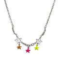Colorful five-pointed star stitching starfish necklace women's light luxury y2k babes pendant niche design sense sweet cool clavicle chain. 