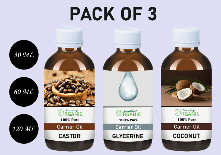 Pack of 3 - 100 % Pure & Natural Castor Oil | Cold Pressed Costar Oil