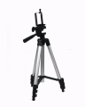 3.5 Feet Tripod Stand for Mobile Phones and Cameras with Mobile Phone Holder – Adjustable and Portable Tripod Stand – Mobile and DSLR Stand for Live Stream, Tiktok and Vlogging – Universal Tripod Stand – Silver – Model 3110 – with Box and Bag. 