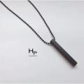 Bar Necklace Black Platinum Vertical Bar Gift For Man & Woman - Stylish And Premium Quality Jewelry Piece. 
