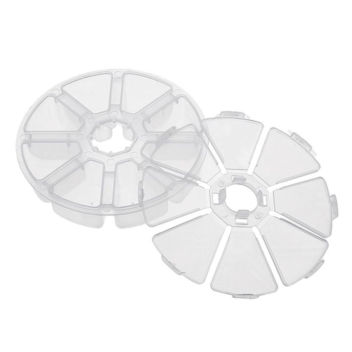 Decoration Round 8 Compartment Box 10cm Clear Bead DIY Craft Jewelry Parts Storage Organizer Container C
