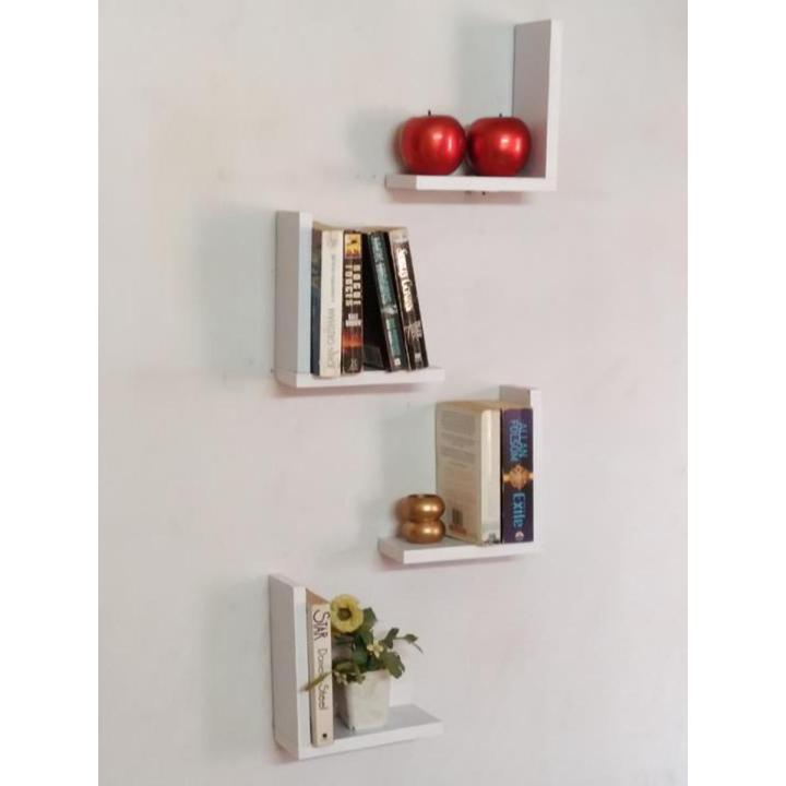 L SHAPE WALL MOUNTED SHELF WHITE