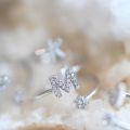 Elegant Initial Letter A-Z Crystal Zircon Fashion Rings with 1-Year Warranty. 