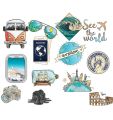 Travel Stickers  Explore More Decals Wanderlust Pack Of 13  See The World Stickers Adventure Themed Passport, Camper Van, Landmarks | Journal, Laptop, Luggage Decor Stickers. 