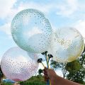 Set of 5 Transparent Latex Balloons with magical Foam Fill - Perfect for Birthday & Baby Shower Parties and Celebrations. 