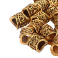 Hao Kan 24 PCS Hair Beads Metal Ancient Gold Antique Large Hole Braiding Bracelet Pendant 10 X 9mm. 
