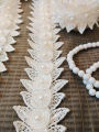Lace per yard - White Lace Unique Design Pearl Dress Lace. 