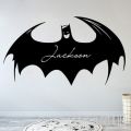 Custom Name Wall Sticker Personalised Baby Boys Name Wall Decal Cartoon Anime Bat Carved Vinyl Wall Decor Home Decor B442. 