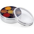 Indian masala box Stainless steel spice box with 7 spice containers with see through lid masala box spice box steel in Pakistan. 