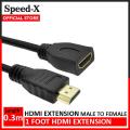 SpeedX HDMI Extension Cable 1 feet (HDMI Extender) Male to Female. 
