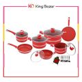 Domestic Nonstick Jumbo Gift Set – 21 Pieces Marble Coated Cookware Set. 