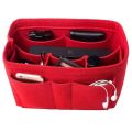 EverToner Cloth Insert Makeup Handbag Multi-functional Purse Organizer Felt Bag. 